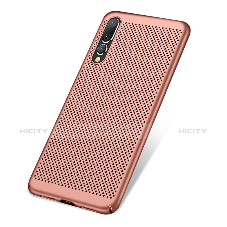 Funda Dura Plastico Rigida Carcasa Perforada para Huawei P20 Pro Oro Rosa