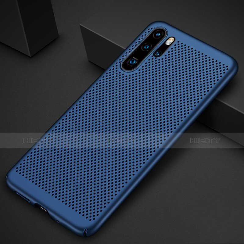 Funda Dura Plastico Rigida Carcasa Perforada para Huawei P30 Pro Azul