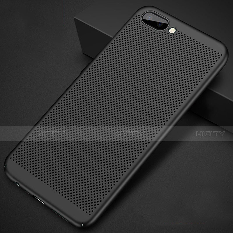 Funda Dura Plastico Rigida Carcasa Perforada para Oppo AX5 Negro