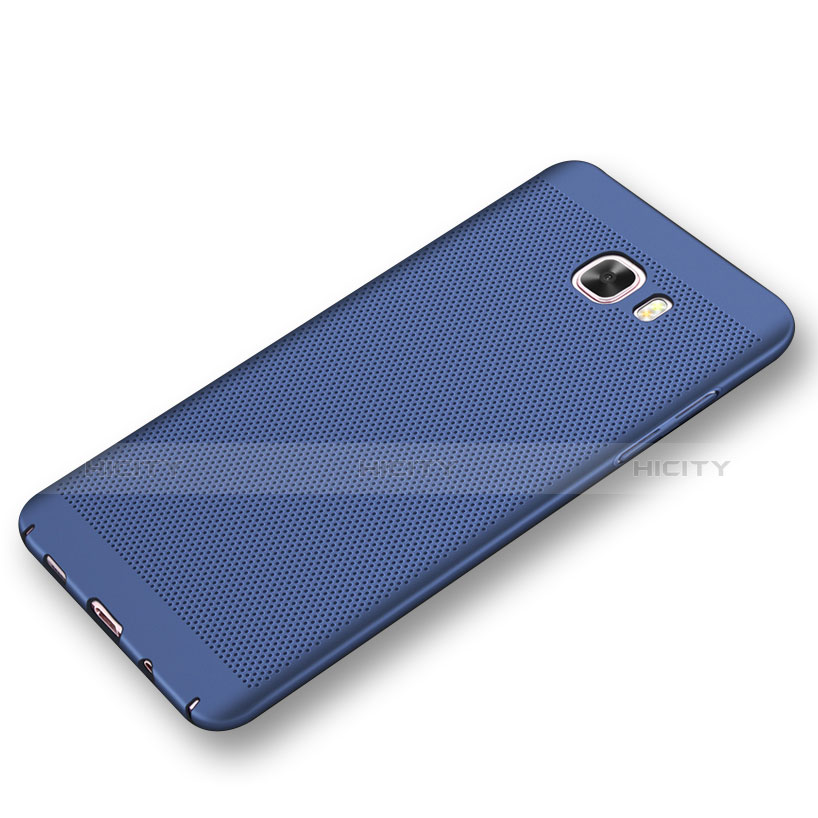 Funda Dura Plastico Rigida Carcasa Perforada para Samsung Galaxy C9 Pro C9000 Azul