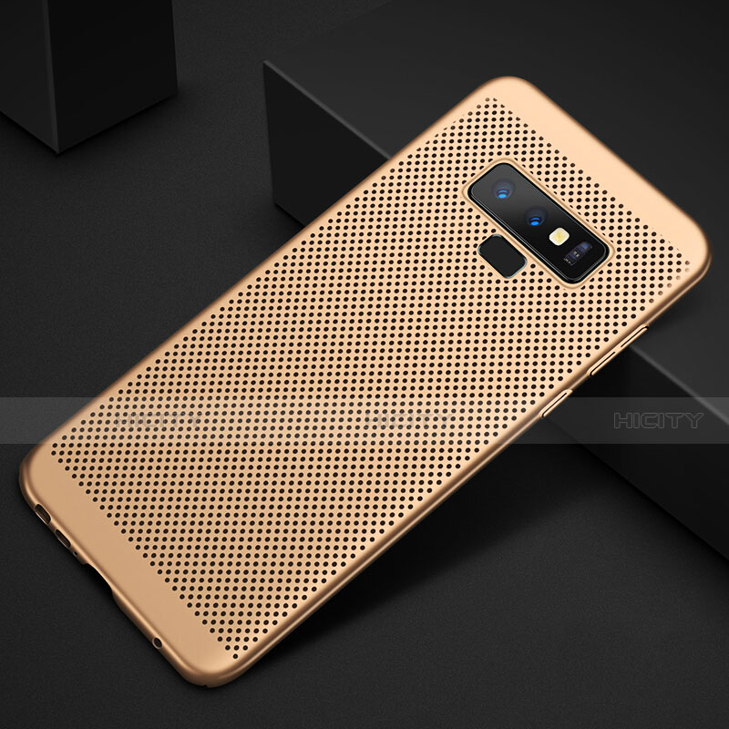 Funda Dura Plastico Rigida Carcasa Perforada para Samsung Galaxy Note 9 Oro