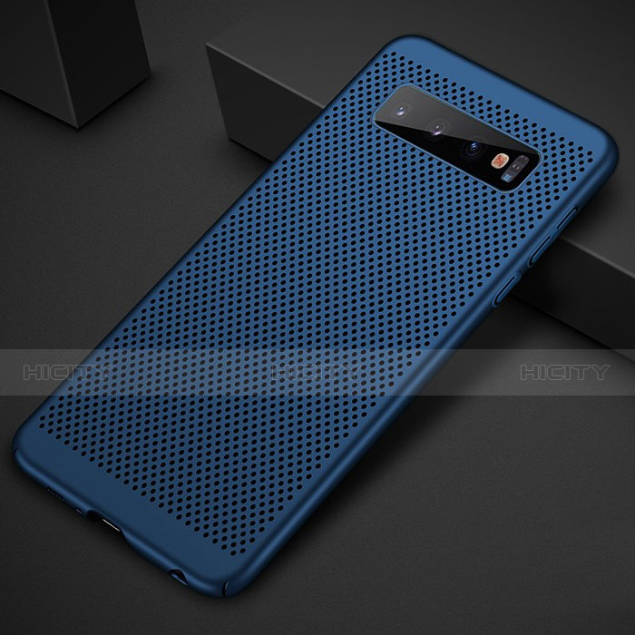 Funda Dura Plastico Rigida Carcasa Perforada para Samsung Galaxy S10 Azul