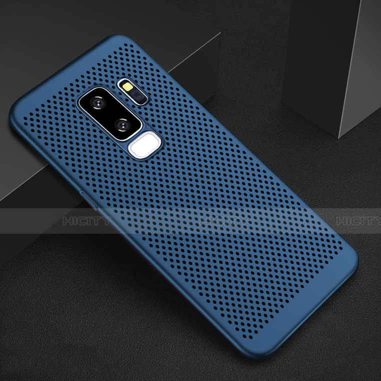 Funda Dura Plastico Rigida Carcasa Perforada para Samsung Galaxy S9 Plus Azul