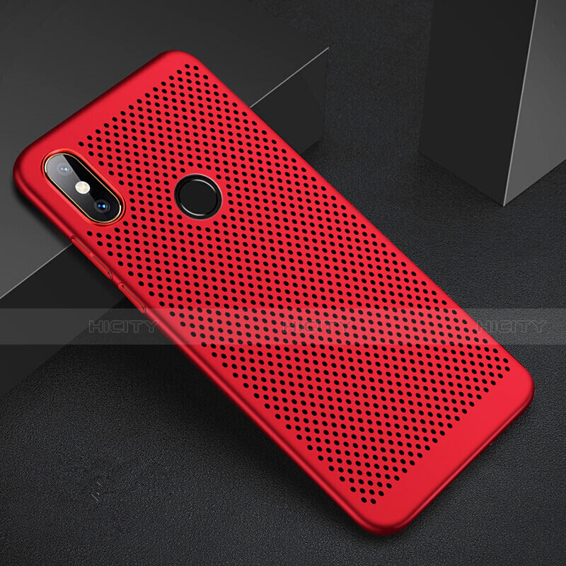 Funda Dura Plastico Rigida Carcasa Perforada para Xiaomi Mi A2 Rojo