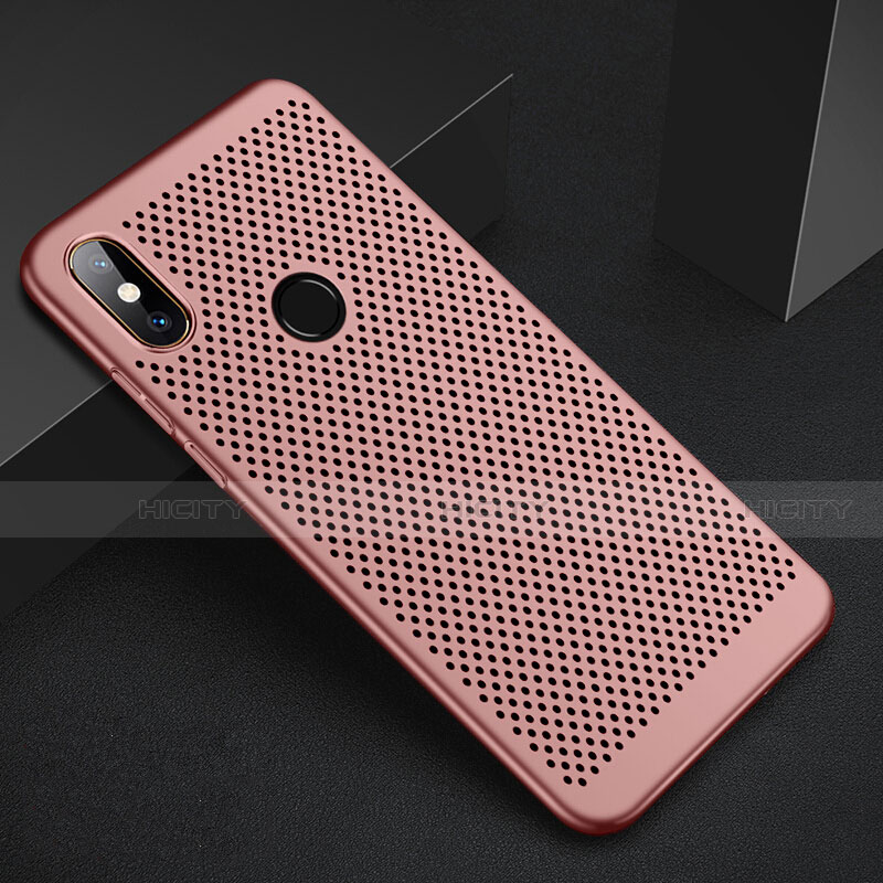 Funda Dura Plastico Rigida Carcasa Perforada para Xiaomi Redmi 6 Pro Oro Rosa