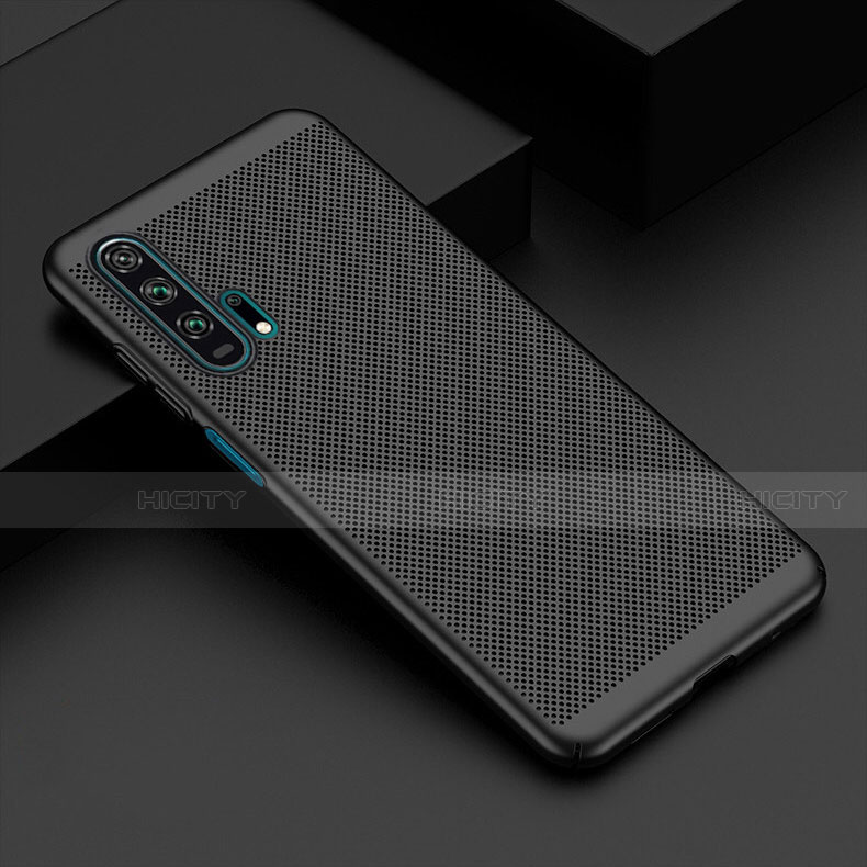 Funda Dura Plastico Rigida Carcasa Perforada W01 para Huawei Honor 20 Pro Negro