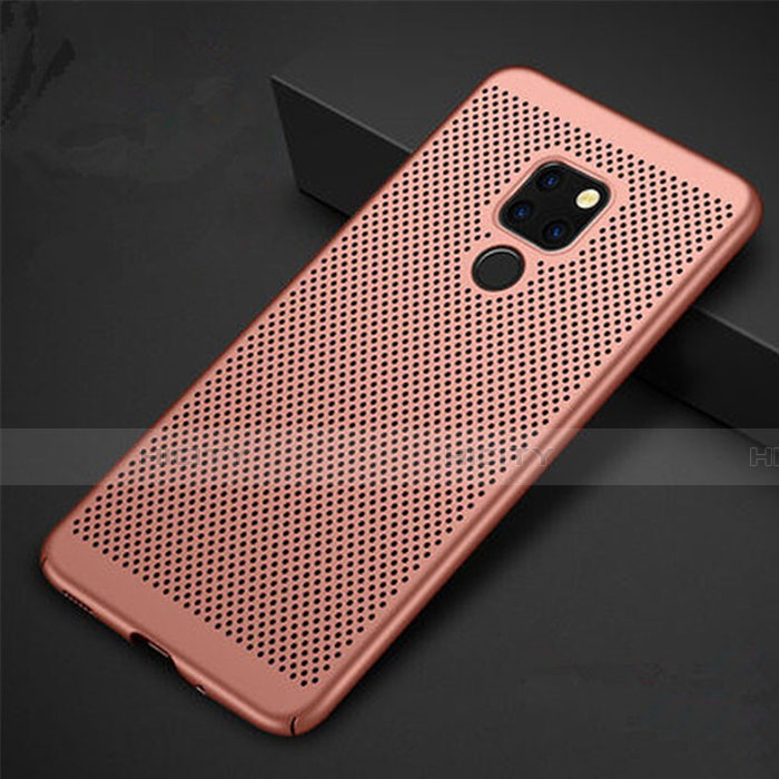 Funda Dura Plastico Rigida Carcasa Perforada W01 para Huawei Mate 20 X 5G Oro Rosa