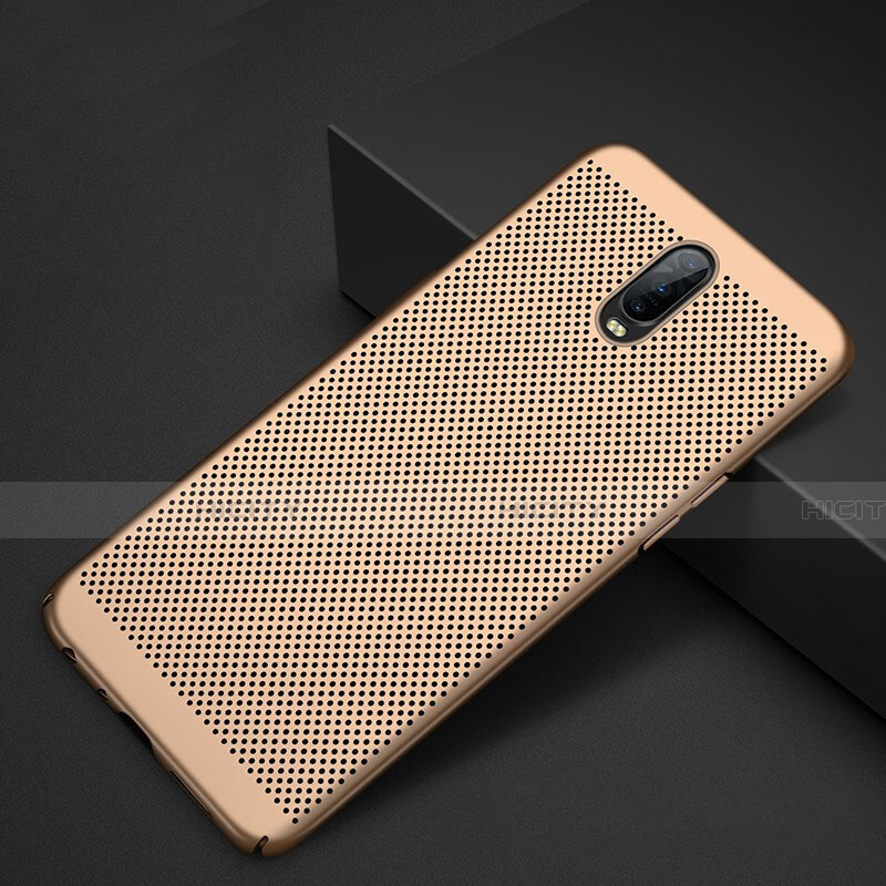 Funda Dura Plastico Rigida Carcasa Perforada W01 para Oppo R17 Pro Oro