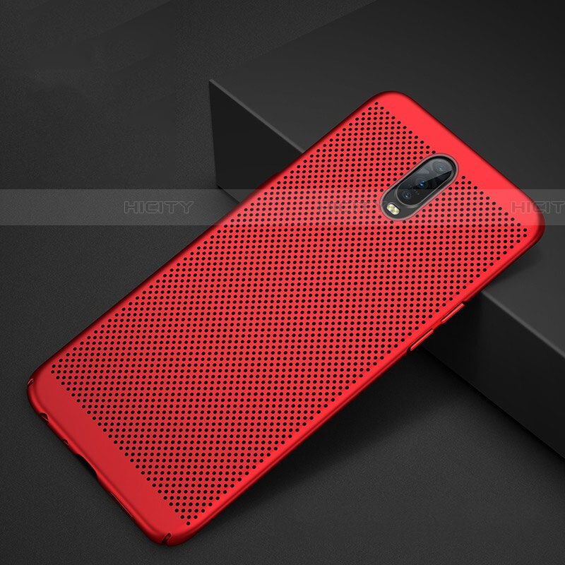 Funda Dura Plastico Rigida Carcasa Perforada W01 para Oppo RX17 Pro Rojo