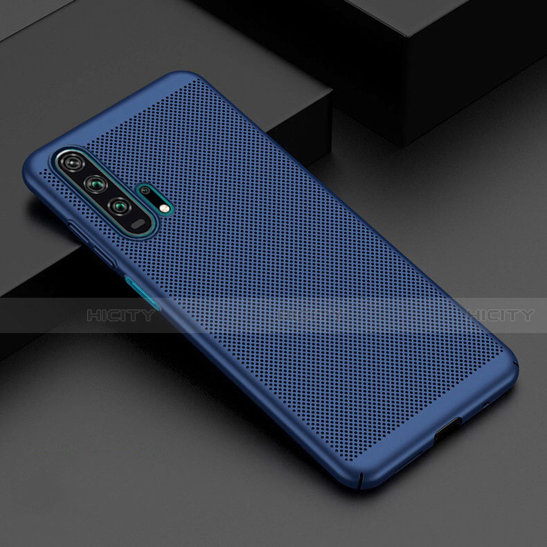 Funda Dura Plastico Rigida Carcasa Perforada W02 para Huawei Honor 20 Pro Azul