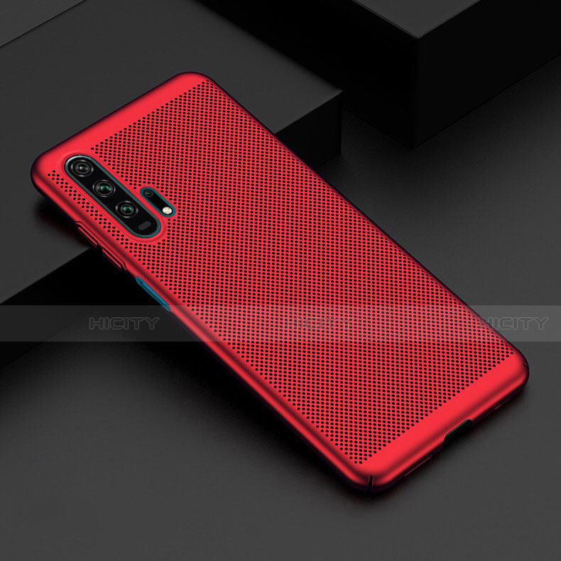 Funda Dura Plastico Rigida Carcasa Perforada W02 para Huawei Honor 20 Pro Rojo