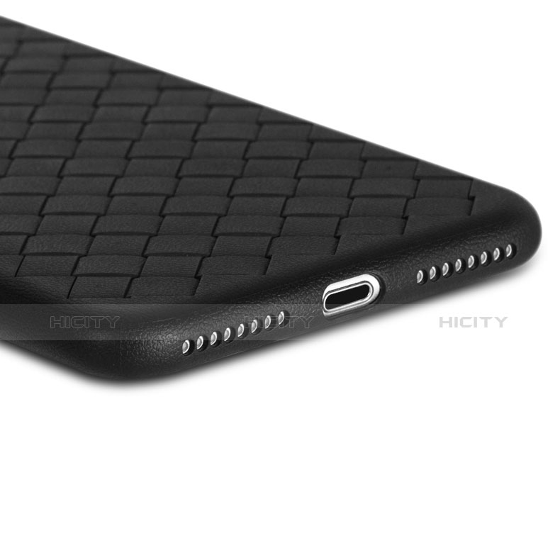 Funda Dura Plastico Rigida de Cuero para Apple iPhone 7 Plus Negro