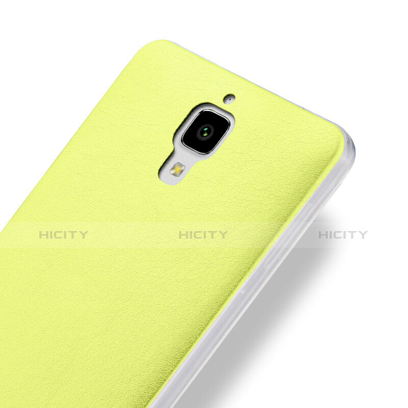 Funda Dura Plastico Rigida de Cuero para Xiaomi Mi 4 Verde