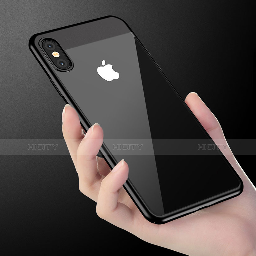 Funda Dura Plastico Rigida Espejo M01 para Apple iPhone X Negro