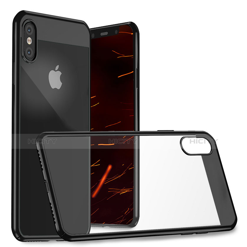 Funda Dura Plastico Rigida Espejo M01 para Apple iPhone Xs Max Negro