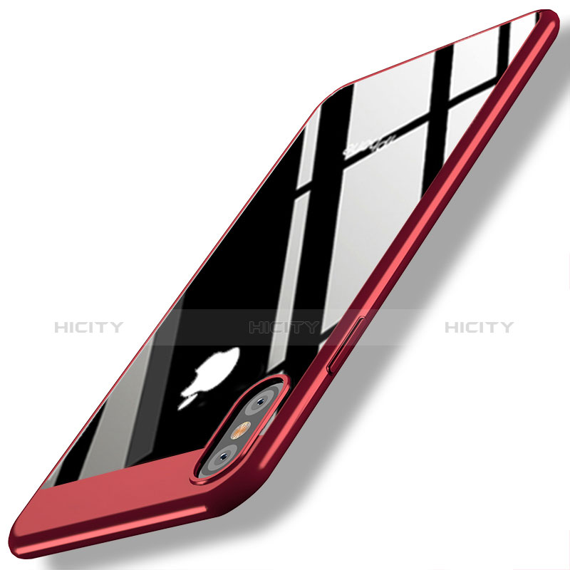 Funda Dura Plastico Rigida Espejo M01 para Apple iPhone Xs Max Rojo