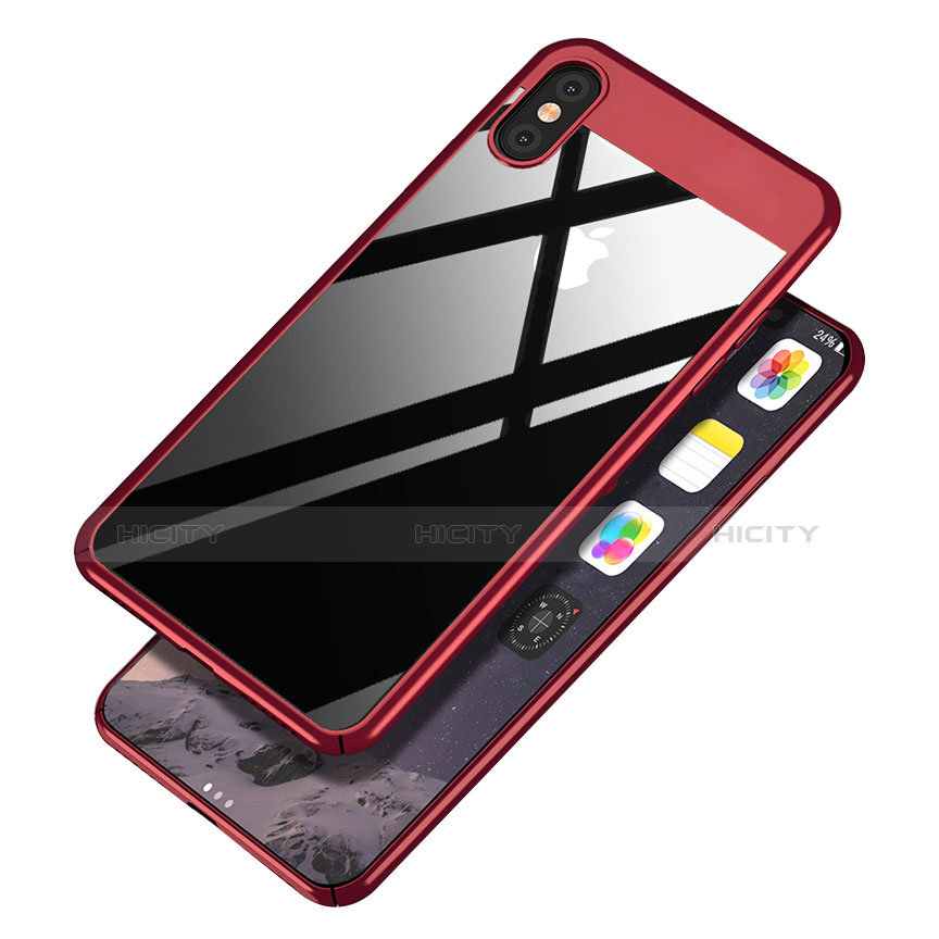 Funda Dura Plastico Rigida Espejo M01 para Apple iPhone Xs Max Rojo