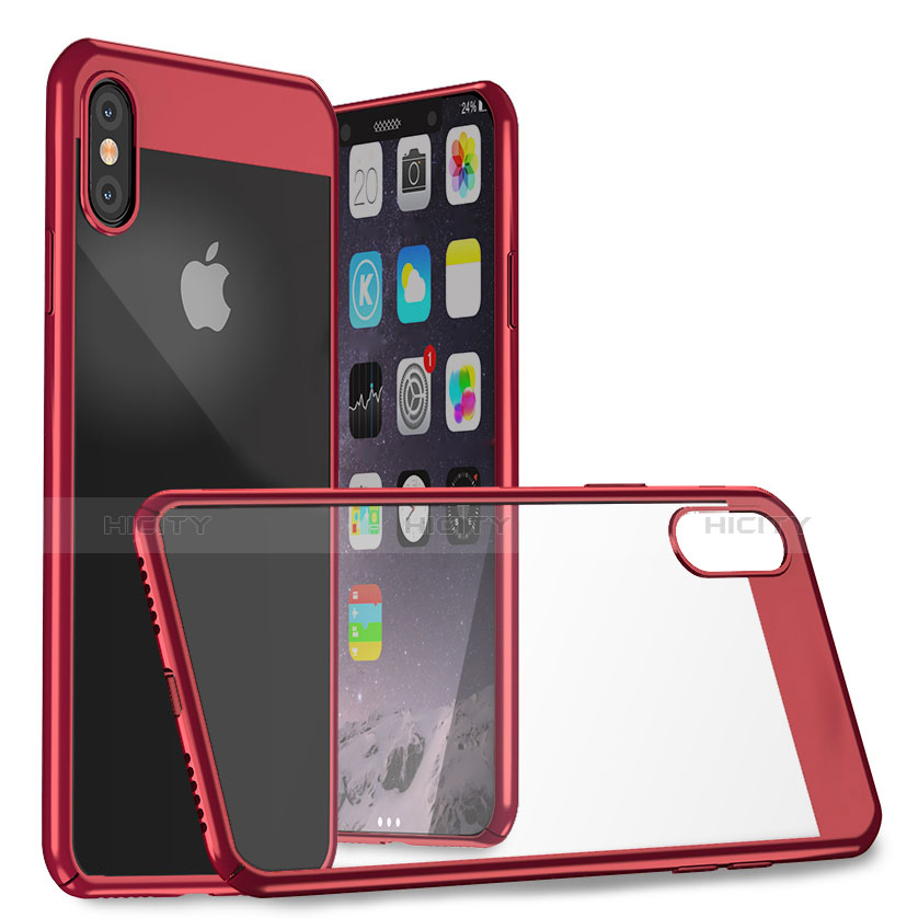 Funda Dura Plastico Rigida Espejo M01 para Apple iPhone Xs Max Rojo