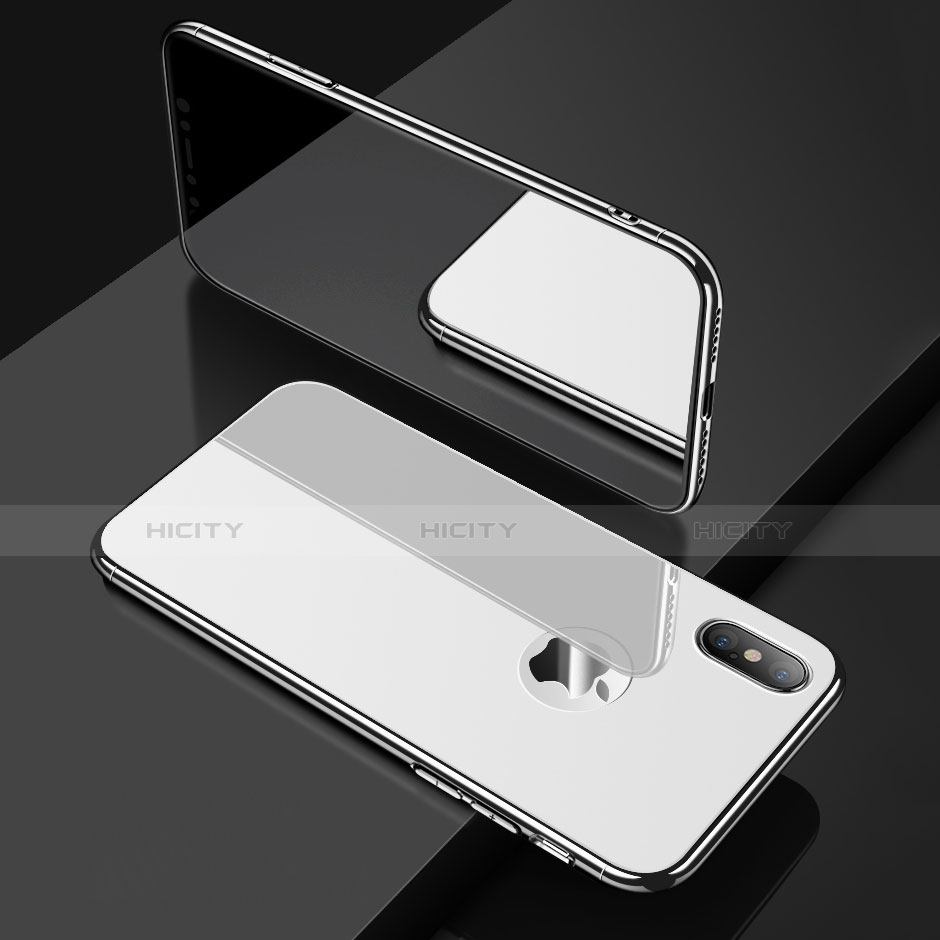 Funda Dura Plastico Rigida Espejo para Apple iPhone Xs Max Blanco