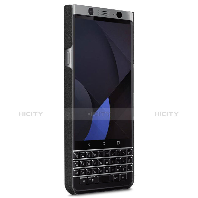 Funda Dura Plastico Rigida Fino Arenisca con Anillo de dedo Soporte para Blackberry KEYone Negro