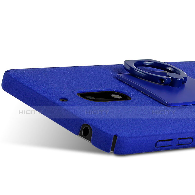 Funda Dura Plastico Rigida Fino Arenisca con Anillo de dedo Soporte para Nokia 6 Azul