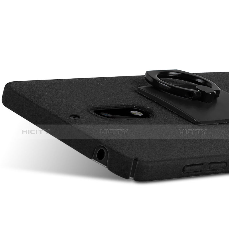 Funda Dura Plastico Rigida Fino Arenisca con Anillo de dedo Soporte para Nokia 6 Negro