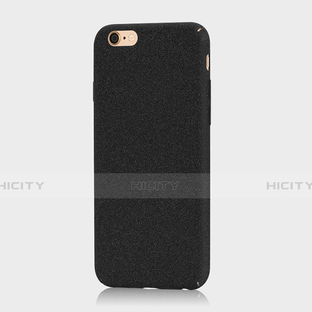 Funda Dura Plastico Rigida Fino Arenisca para Apple iPhone 6 Negro