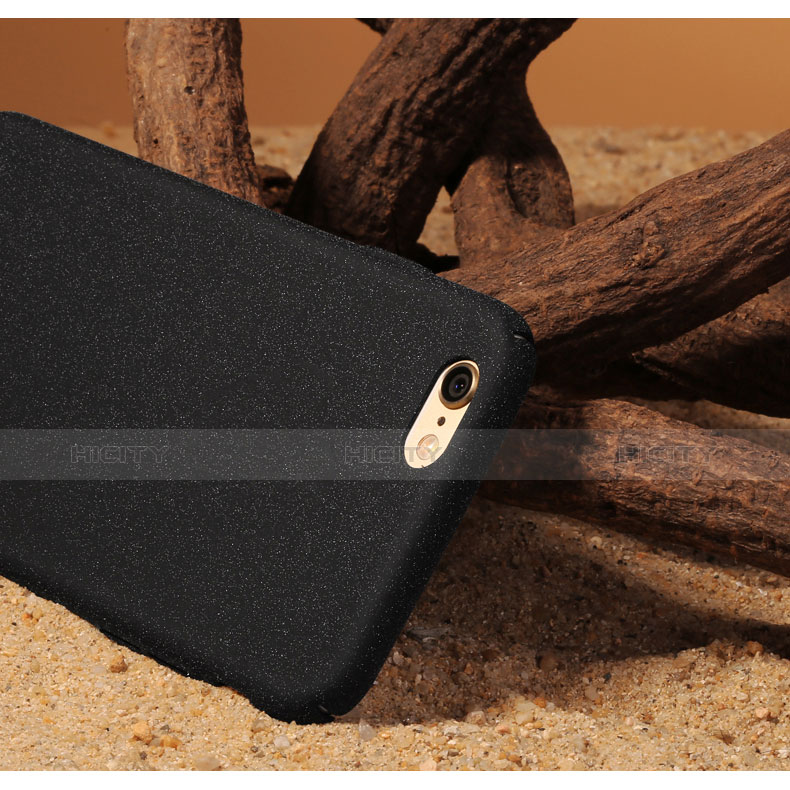 Funda Dura Plastico Rigida Fino Arenisca para Apple iPhone 6 Plus Negro