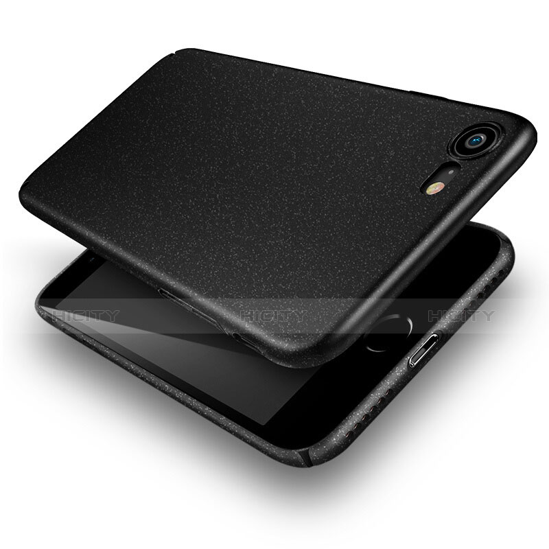 Funda Dura Plastico Rigida Fino Arenisca para Apple iPhone 7 Negro