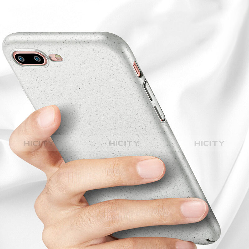 Funda Dura Plastico Rigida Fino Arenisca para Apple iPhone 7 Plus Blanco