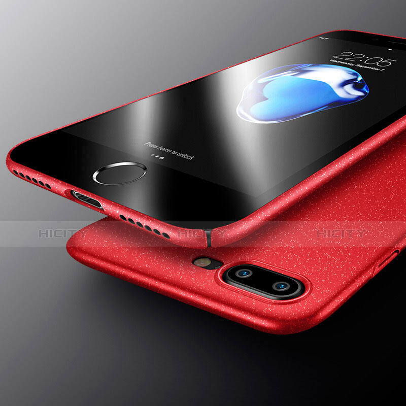 Funda Dura Plastico Rigida Fino Arenisca para Apple iPhone 7 Plus Rojo