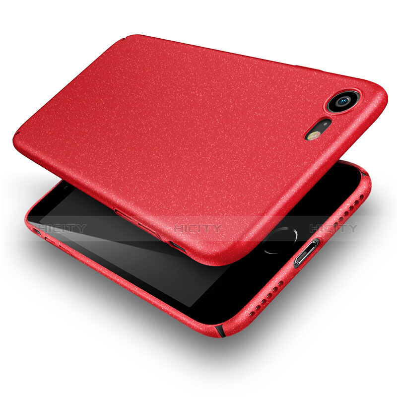 Funda Dura Plastico Rigida Fino Arenisca para Apple iPhone 7 Rojo
