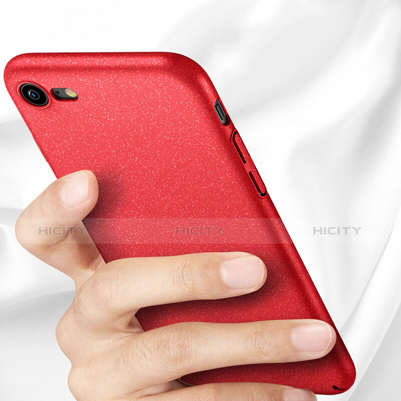 Funda Dura Plastico Rigida Fino Arenisca para Apple iPhone 7 Rojo