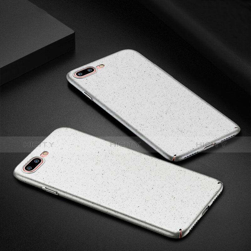 Funda Dura Plastico Rigida Fino Arenisca para Apple iPhone 8 Plus Blanco