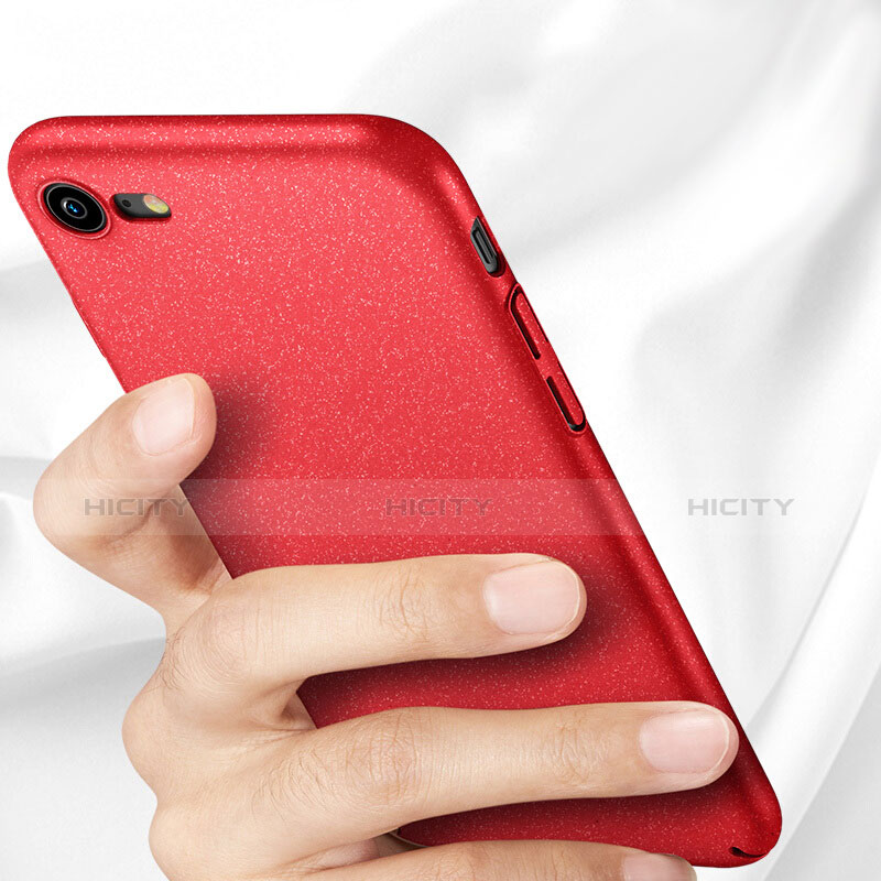 Funda Dura Plastico Rigida Fino Arenisca para Apple iPhone 8 Rojo