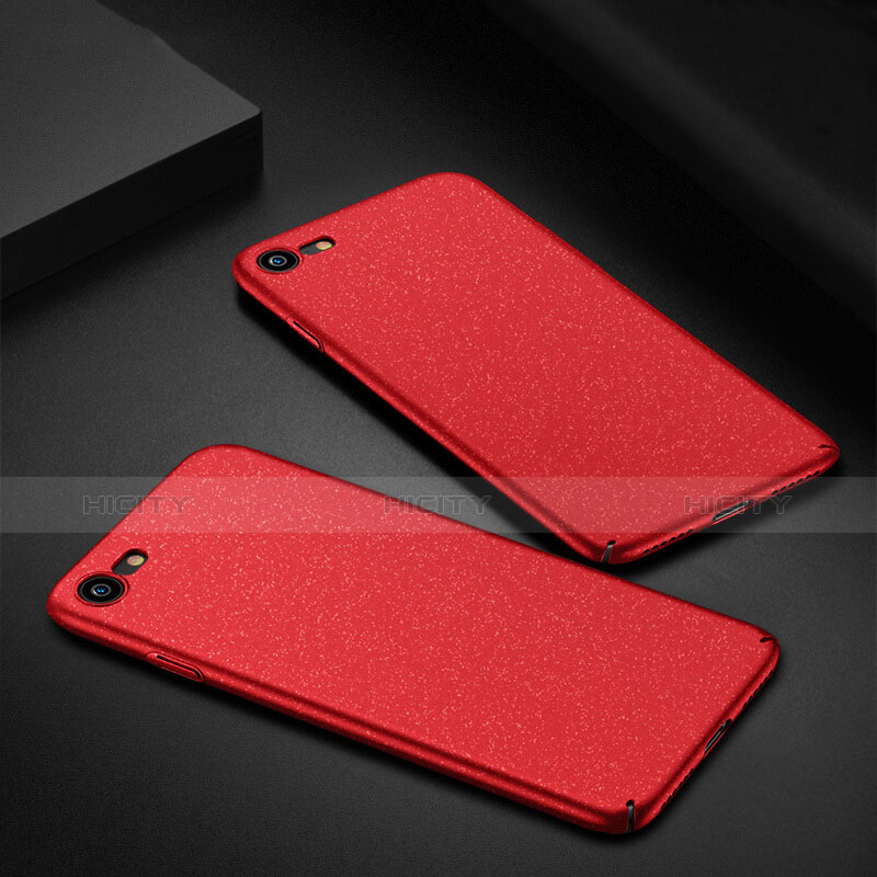 Funda Dura Plastico Rigida Fino Arenisca para Apple iPhone 8 Rojo