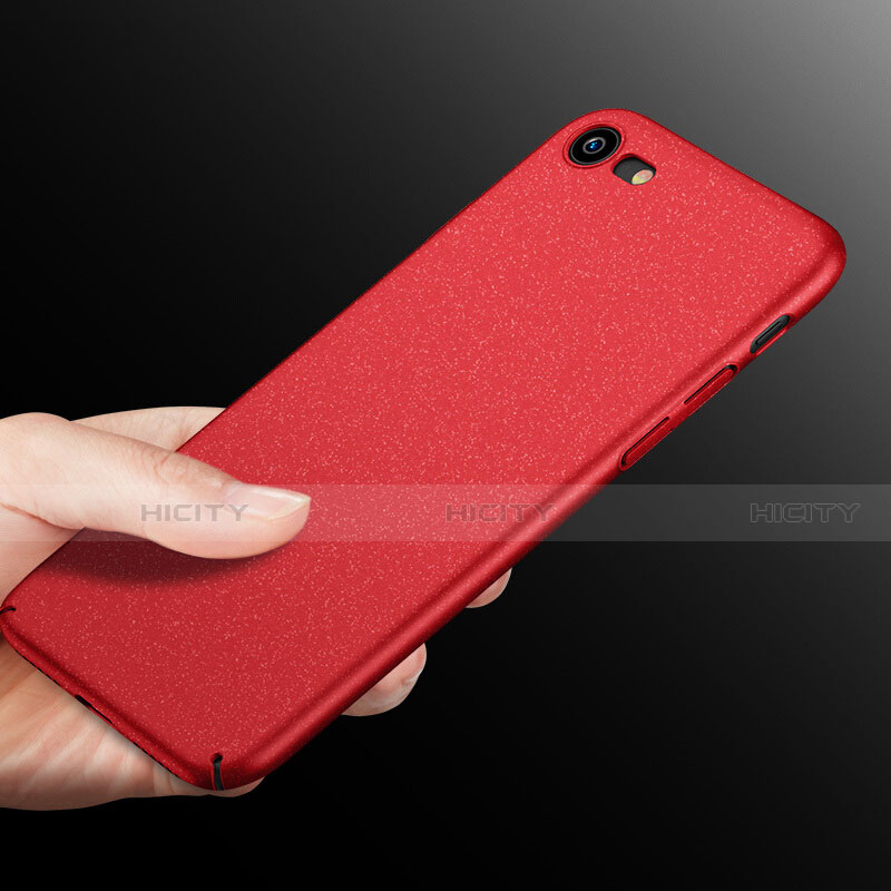 Funda Dura Plastico Rigida Fino Arenisca para Apple iPhone SE (2020) Rojo