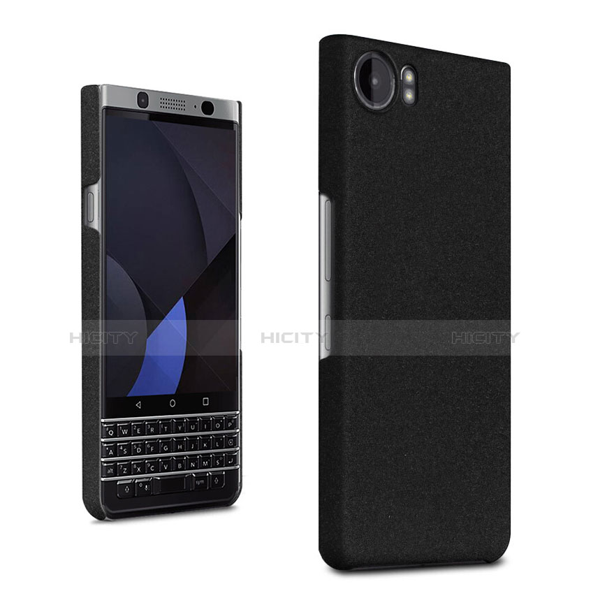 Funda Dura Plastico Rigida Fino Arenisca para Blackberry KEYone Negro