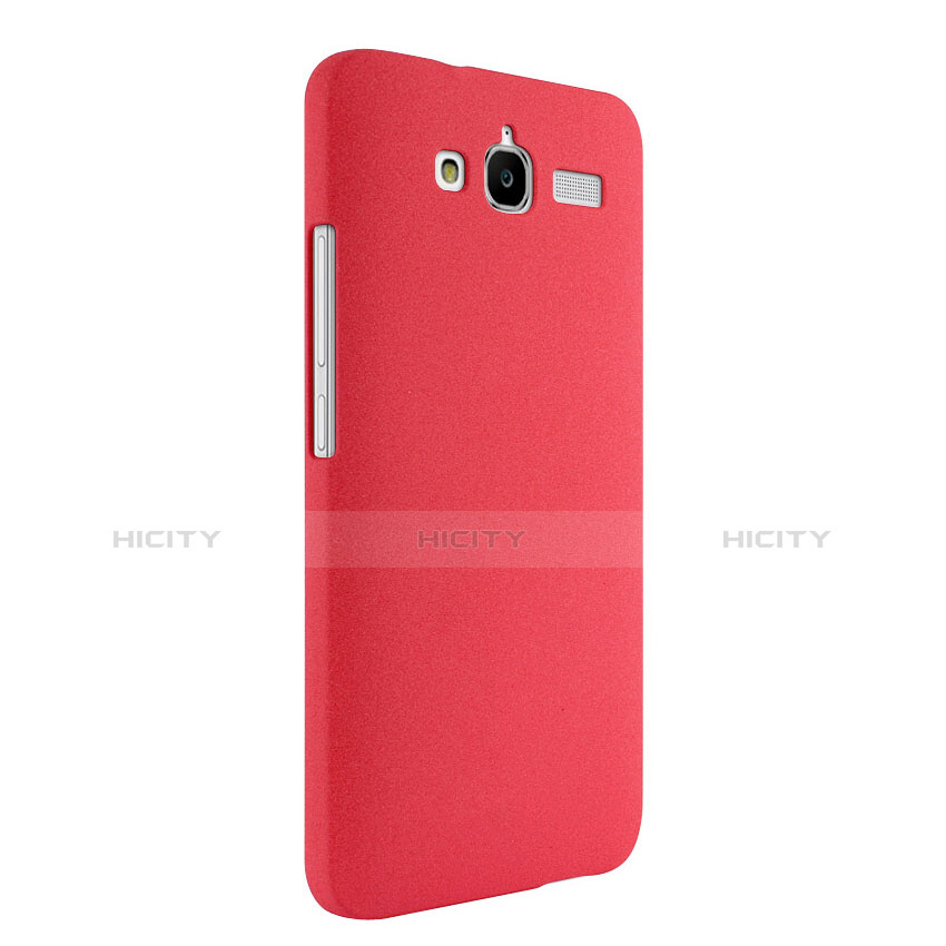 Funda Dura Plastico Rigida Fino Arenisca para Huawei Ascend GX1 Rojo