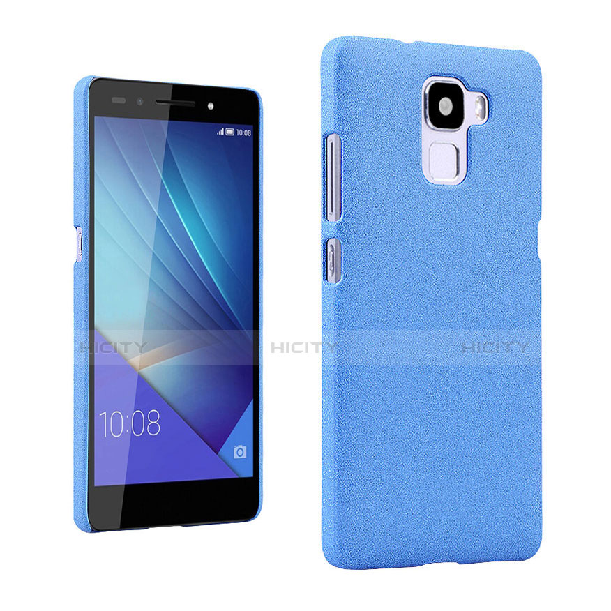 Funda Dura Plastico Rigida Fino Arenisca para Huawei Honor 7 Dual SIM Azul