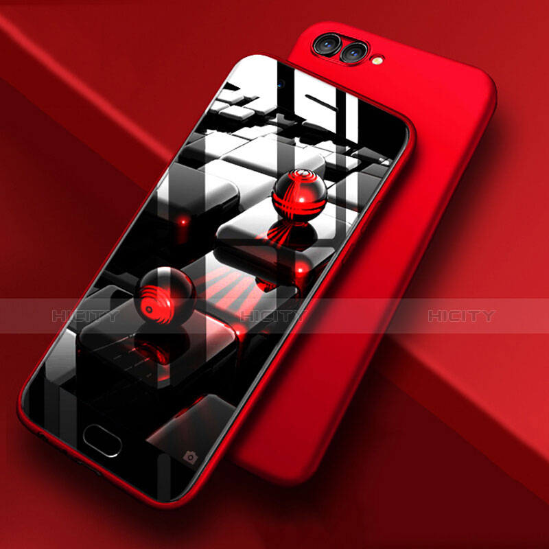 Funda Dura Plastico Rigida Fino Arenisca para Huawei Honor V10 Rojo