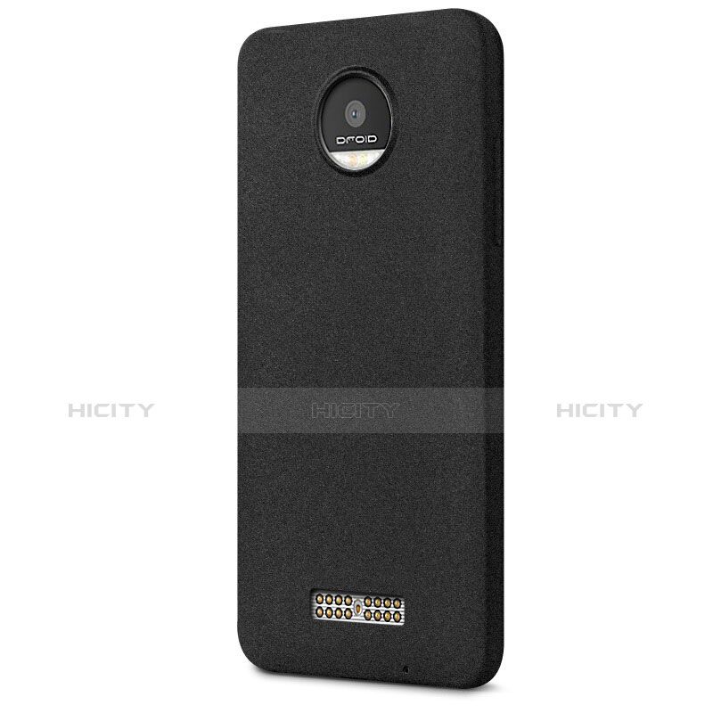 Funda Dura Plastico Rigida Fino Arenisca para Motorola Moto Z Negro