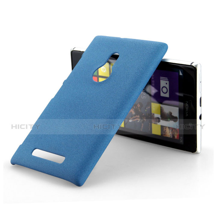 Funda Dura Plastico Rigida Fino Arenisca para Nokia Lumia 925 Azul