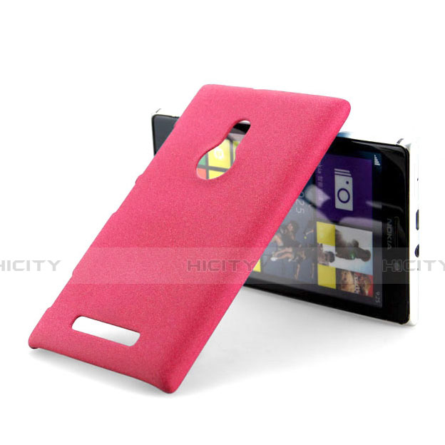 Funda Dura Plastico Rigida Fino Arenisca para Nokia Lumia 925 Rojo