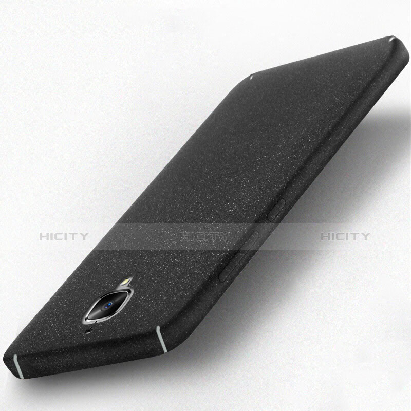 Funda Dura Plastico Rigida Fino Arenisca para OnePlus 3 Negro