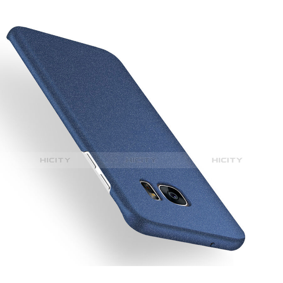 Funda Dura Plastico Rigida Fino Arenisca para Samsung Galaxy S7 Edge G935F Azul