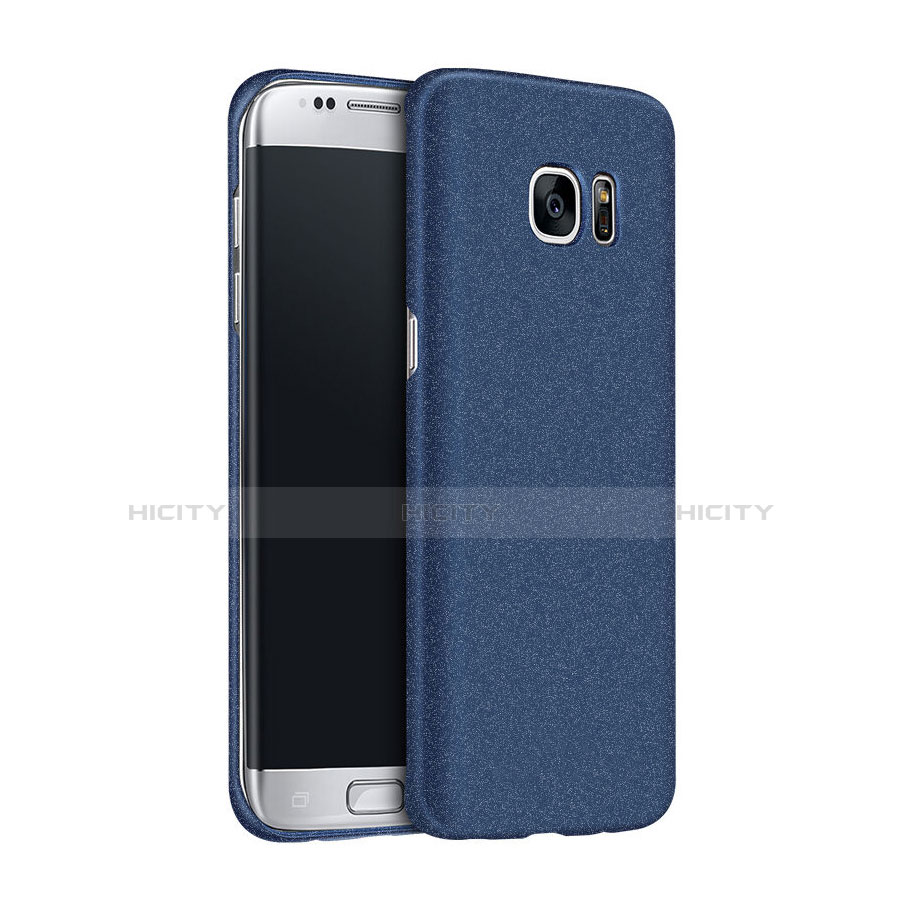 Funda Dura Plastico Rigida Fino Arenisca para Samsung Galaxy S7 Edge G935F Azul