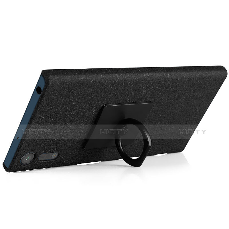 Funda Dura Plastico Rigida Fino Arenisca para Sony Xperia XZs Negro