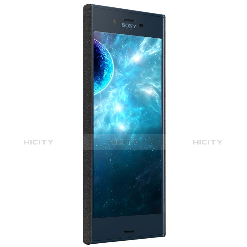 Funda Dura Plastico Rigida Fino Arenisca para Sony Xperia XZs Negro