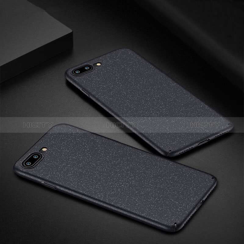 Funda Dura Plastico Rigida Fino Arenisca Q01 para Apple iPhone 8 Plus Negro